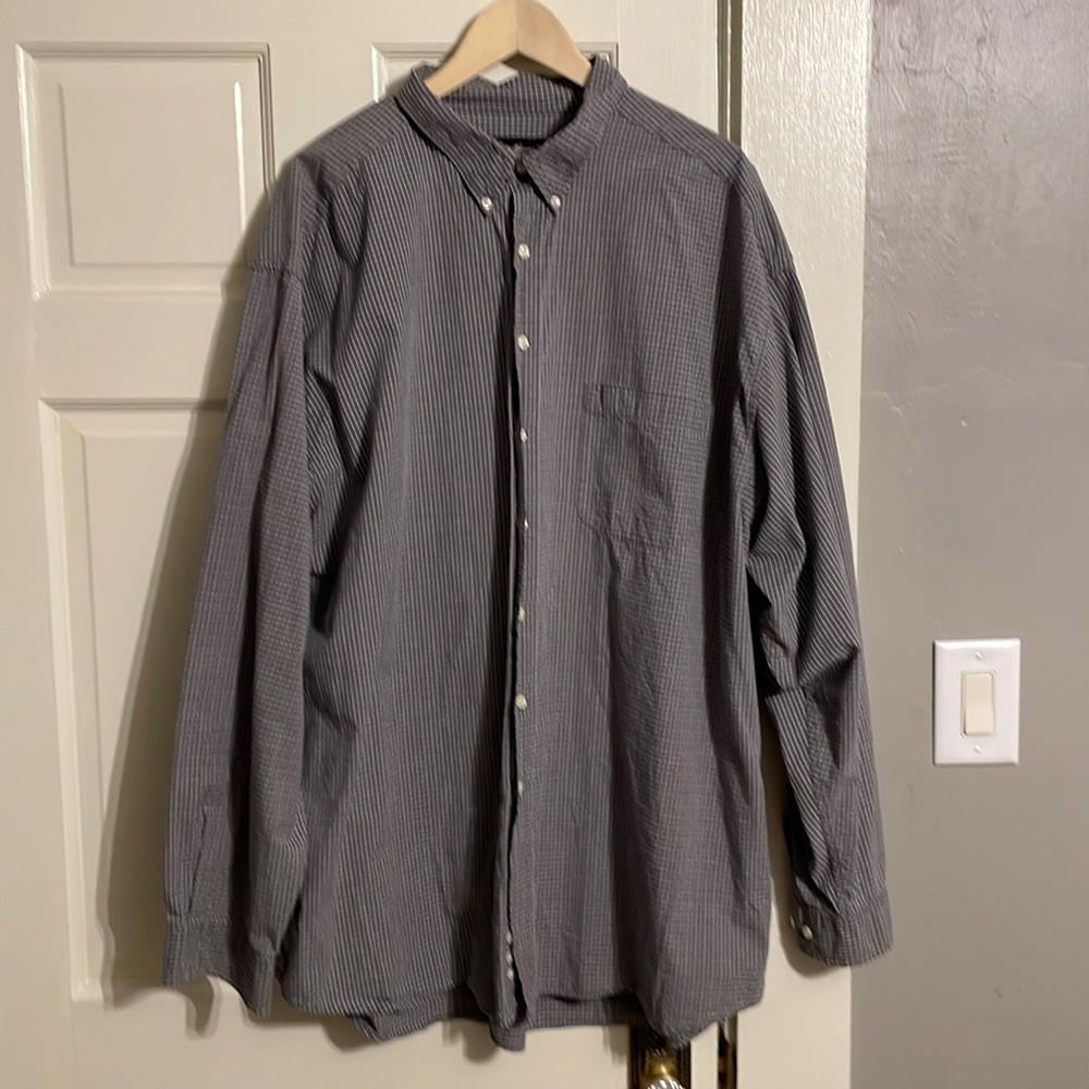 3XL gray/blue Eddie Bauer button up